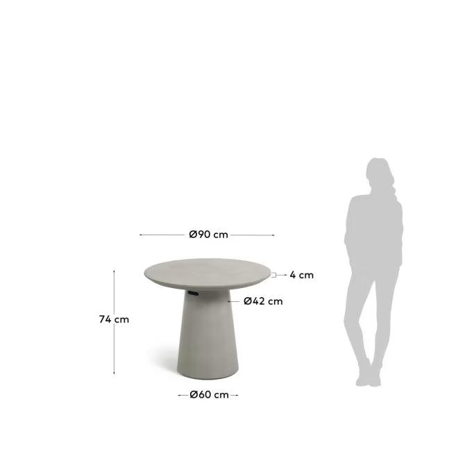 Kave Home Itai runder Outdoor Tisch aus Zement - #