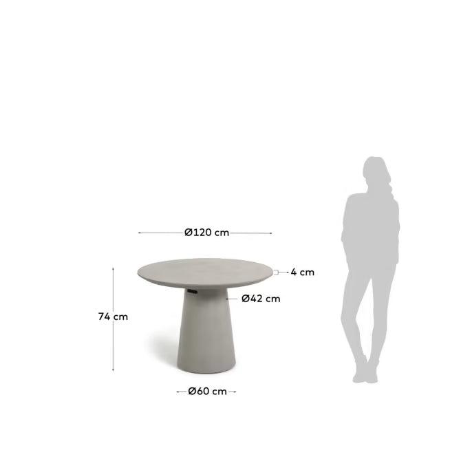 Kave Home Itai runder Outdoor Tisch aus Zement - #