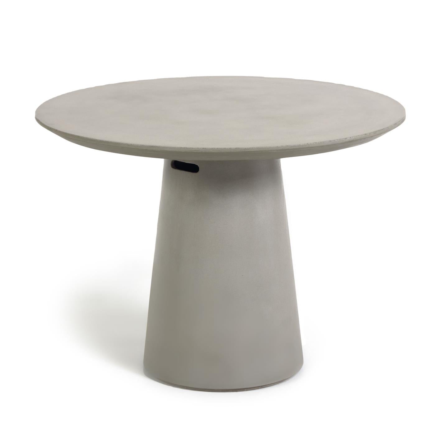 Kave Home Itai runder Outdoor Tisch aus Zement Natur-120 x 120 x 74 cm-CC2218PR03 #CC2218PR03