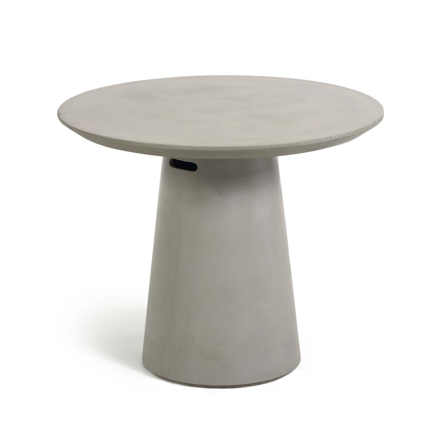 Kave Home Itai runder Outdoor Tisch aus Zement Natur-90 x 90 x 74 cm-CC2219PR03 #CC2219PR03