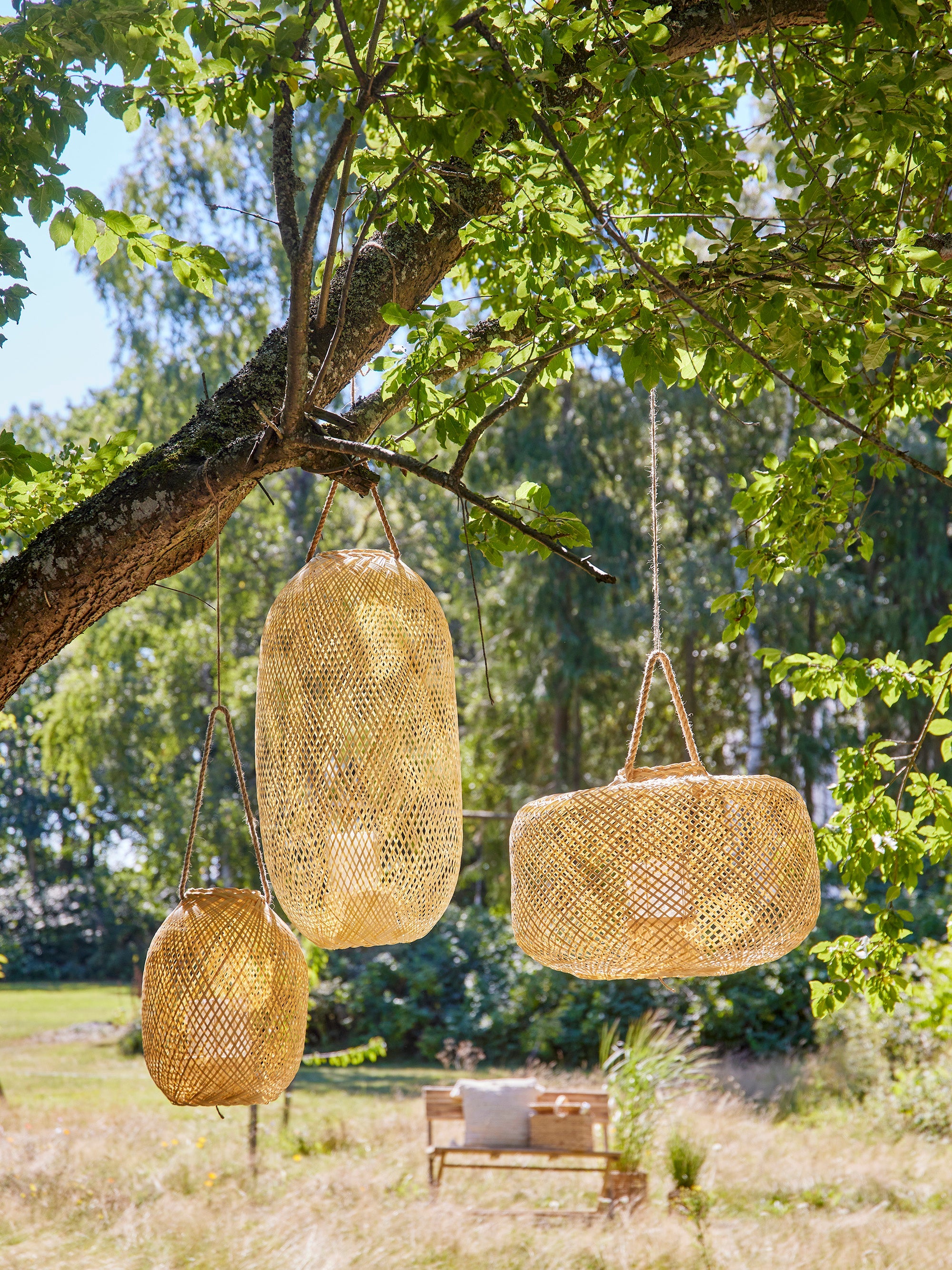 Bloomingville Musu Laterne mit Glas, Natur, Bambus Natur- #82050358