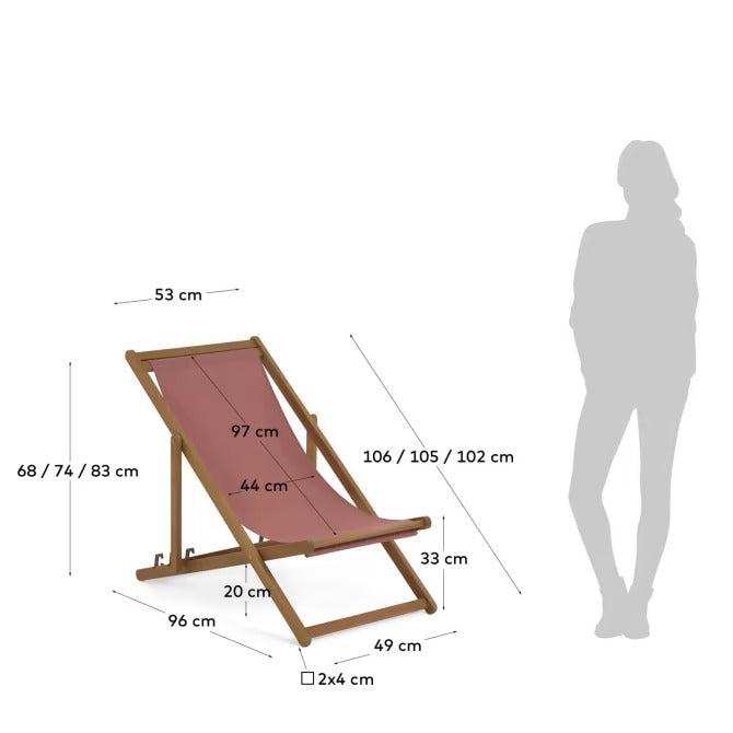 Kave Home Adredna faltbarer Liegestuhl für außen aus massivem Akazienholz FSC 100% - #