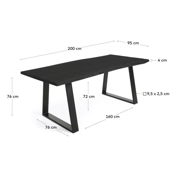 Kave Home Alaia Tisch aus massivem schwarzem Akazienholz - #