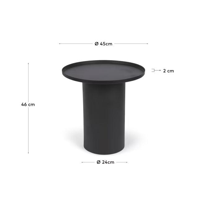 Kave Home Fleksa runder Beistelltisch aus Metall schwarz Ø 45 cm Schwarz-LH0159R01 #LH0159R01