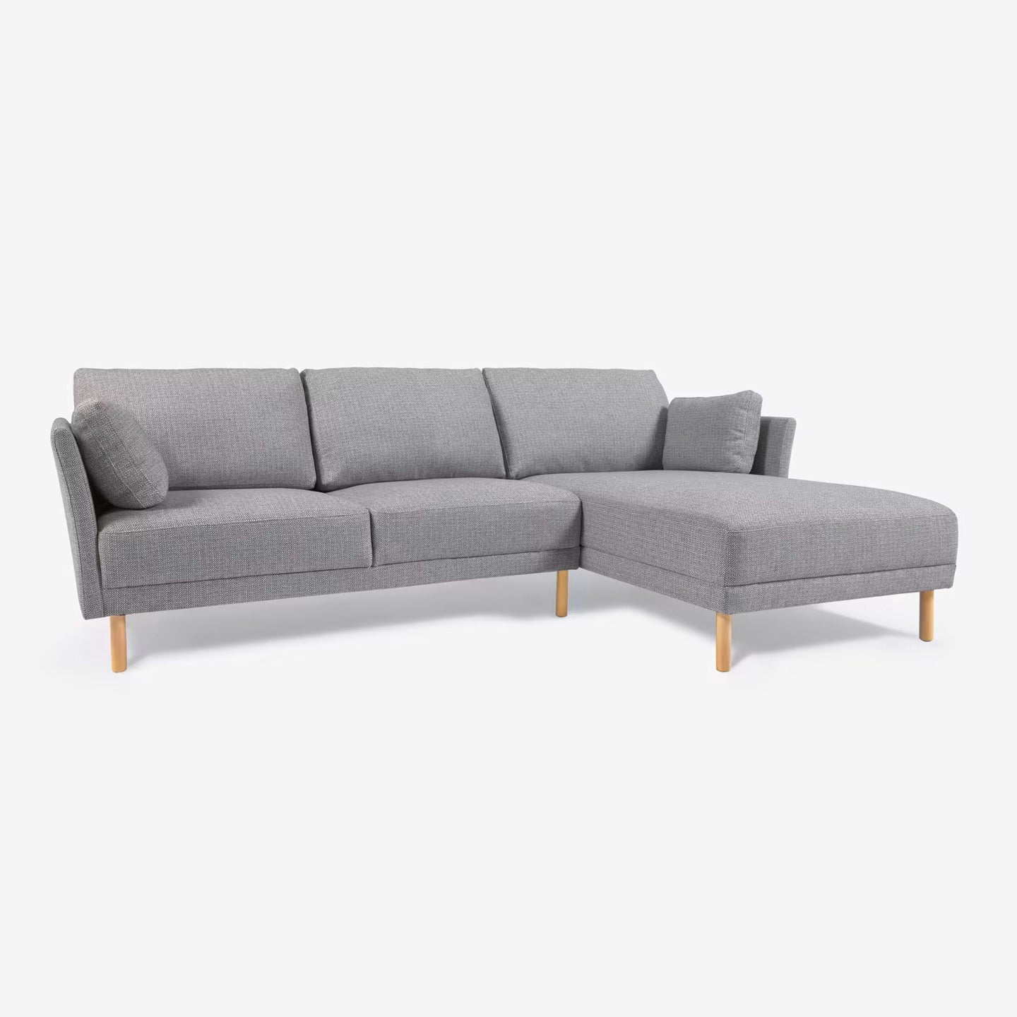 Kave Home Gilma 3-Sitzer Sofa mit Chaiselongue rechts/links mit Beinen natur - SKU#S793_40_MN14