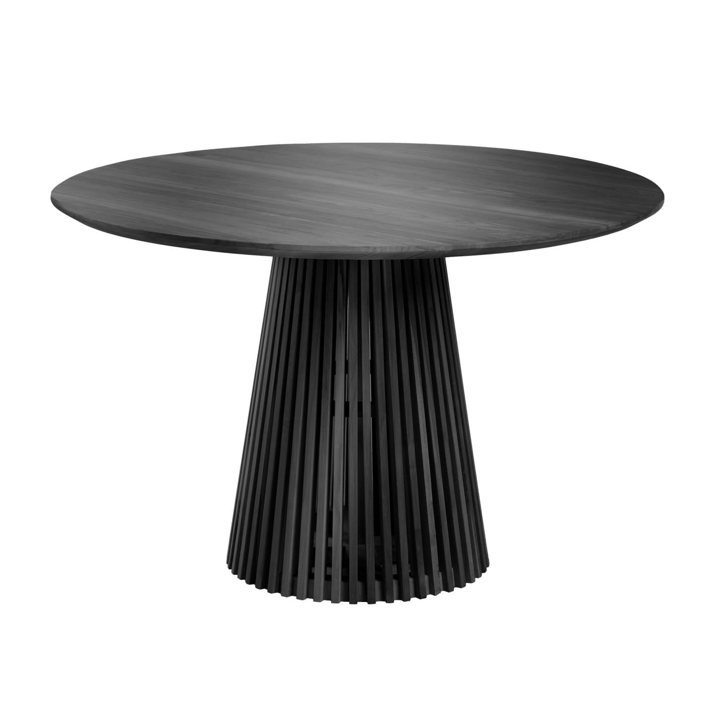 Kave Home Jeanette runder Tisch aus massivem schwarzem Mindiholz Ø 120 cm Schwarz-CC1939M01 #CC1939M01