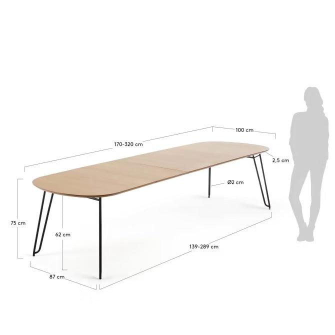 Kave Home Novac ausziehbarer Tisch 140 -> 220 x 90 cm mit Eichenfurnier - #