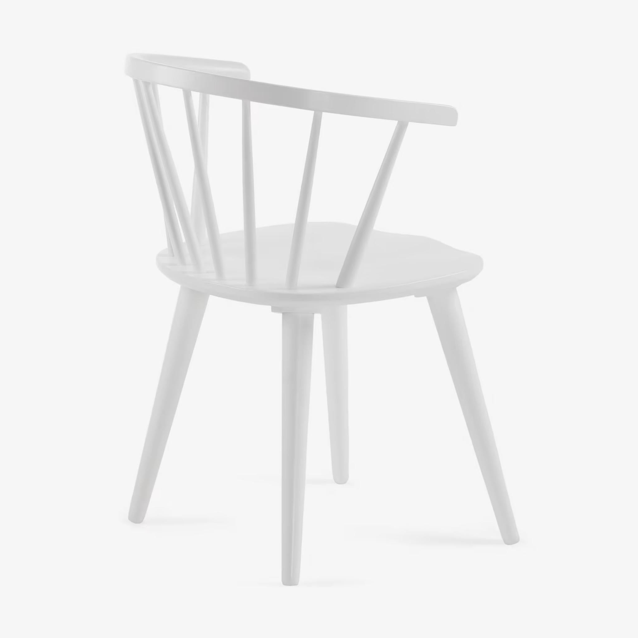 Kave Home Trise Stuhl - Farbe Weiß - SKU #CC0219M05 - weißer Hintergrund Rückseite