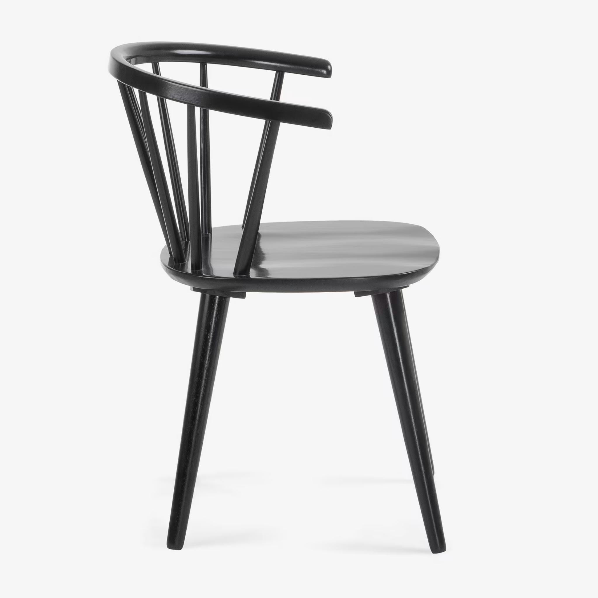 Kave Home Trise Stuhl - Farbe Schwarz - SKU #CC0219M01 - weißer Hintergrund seitlich