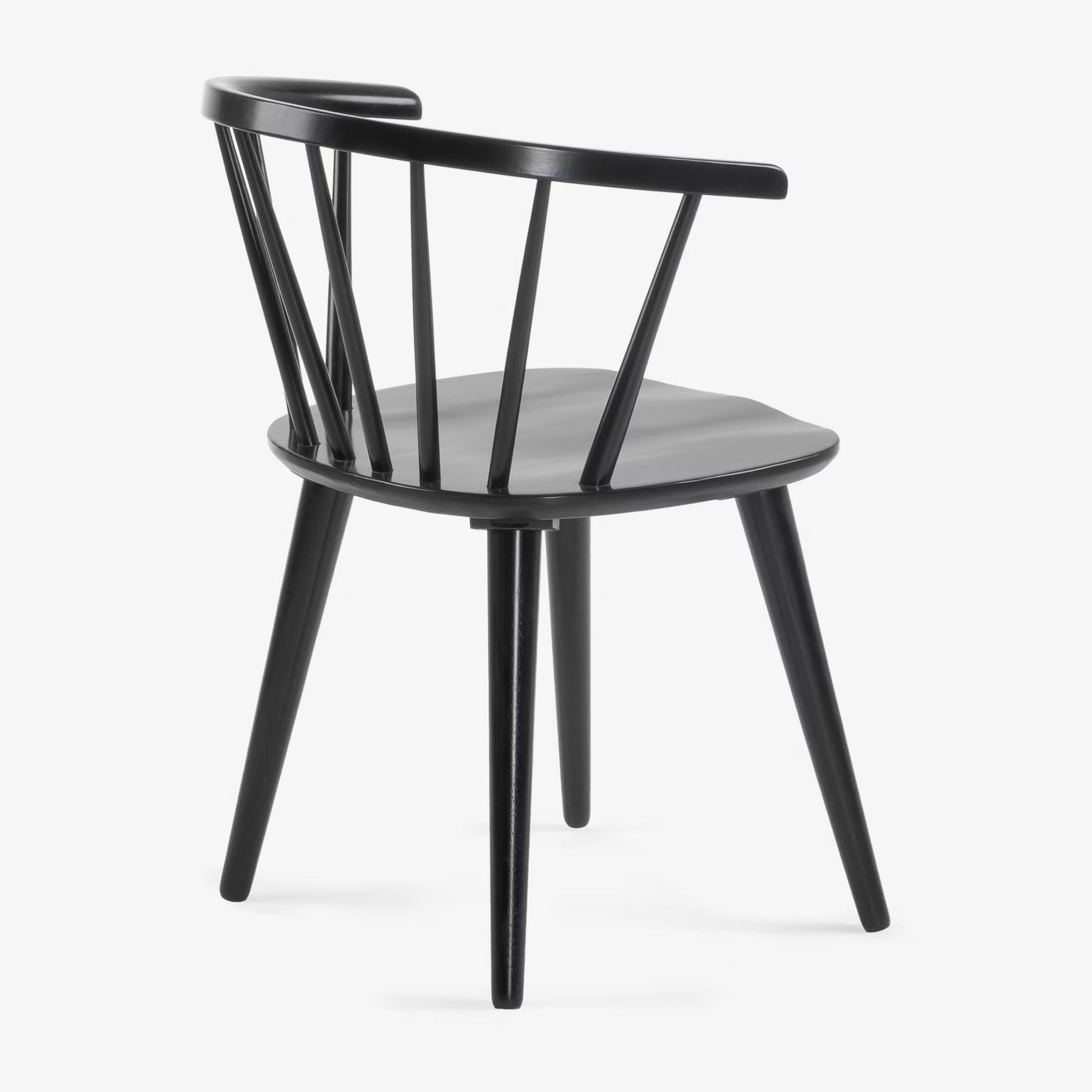 Kave Home Trise Stuhl - Farbe Schwarz - SKU #CC0219M01 - weißer Hintergrund Rückseite