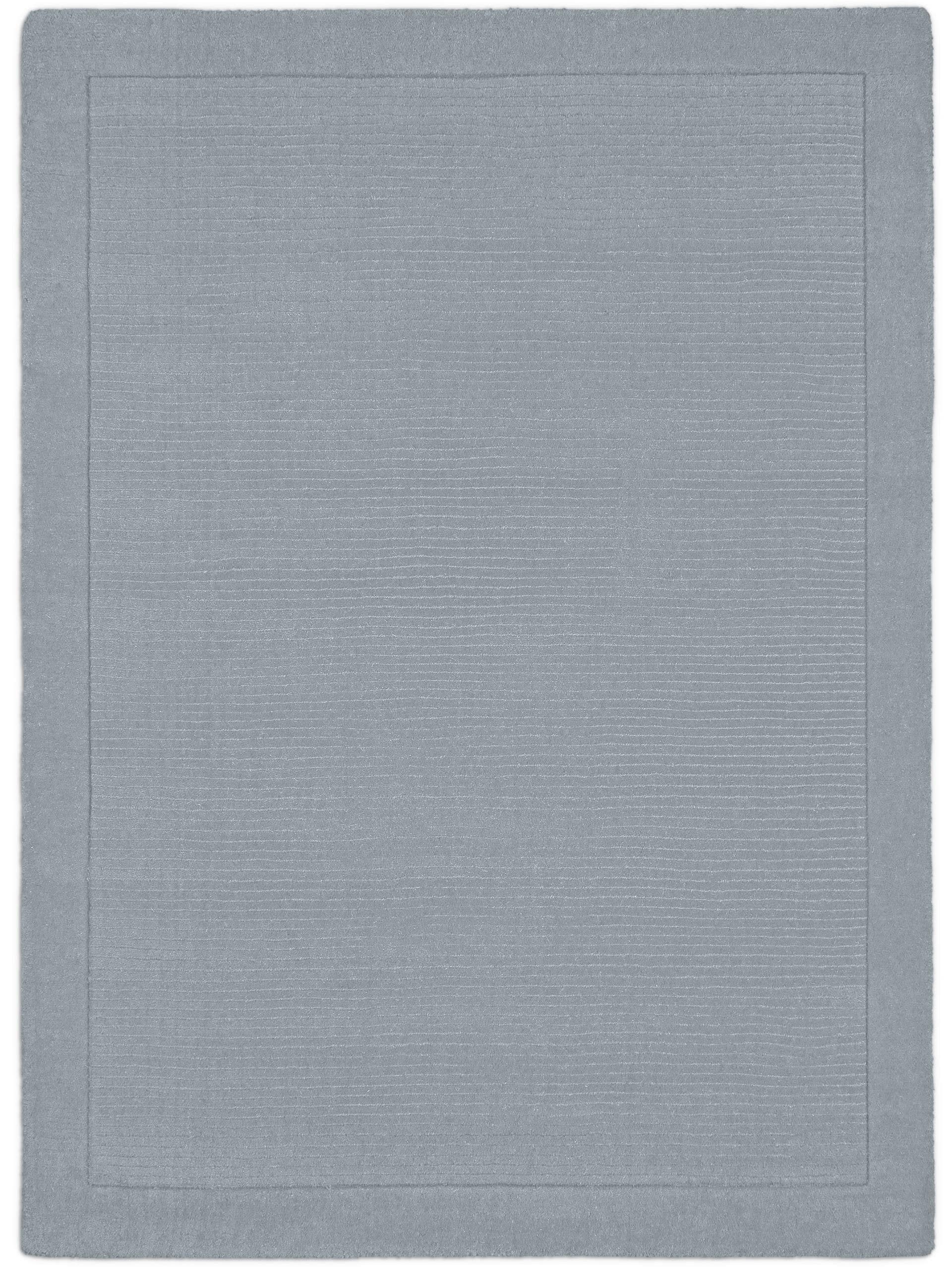 benuta Wollteppich Uni Blau