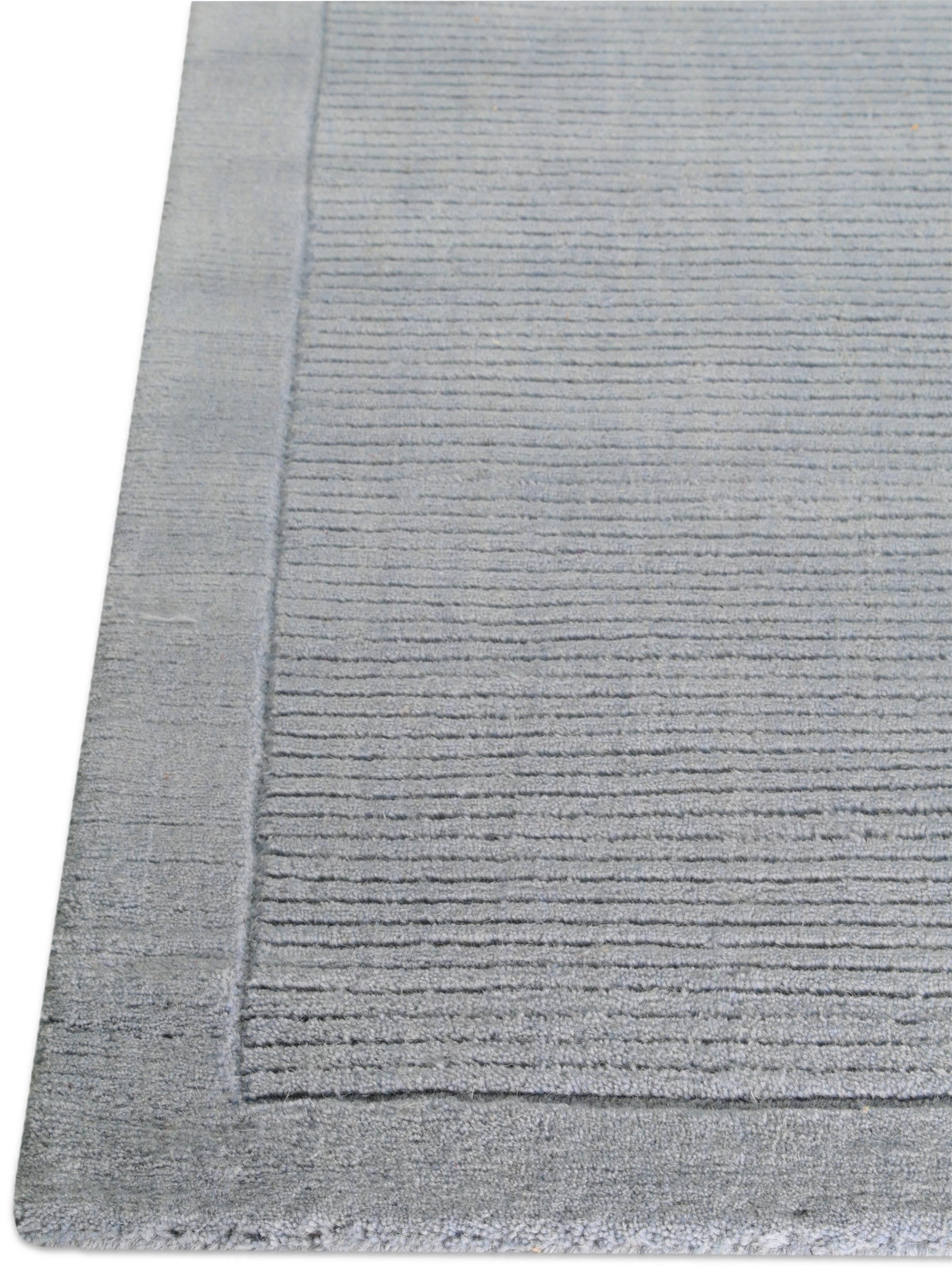 benuta Wollteppich Uni Blau