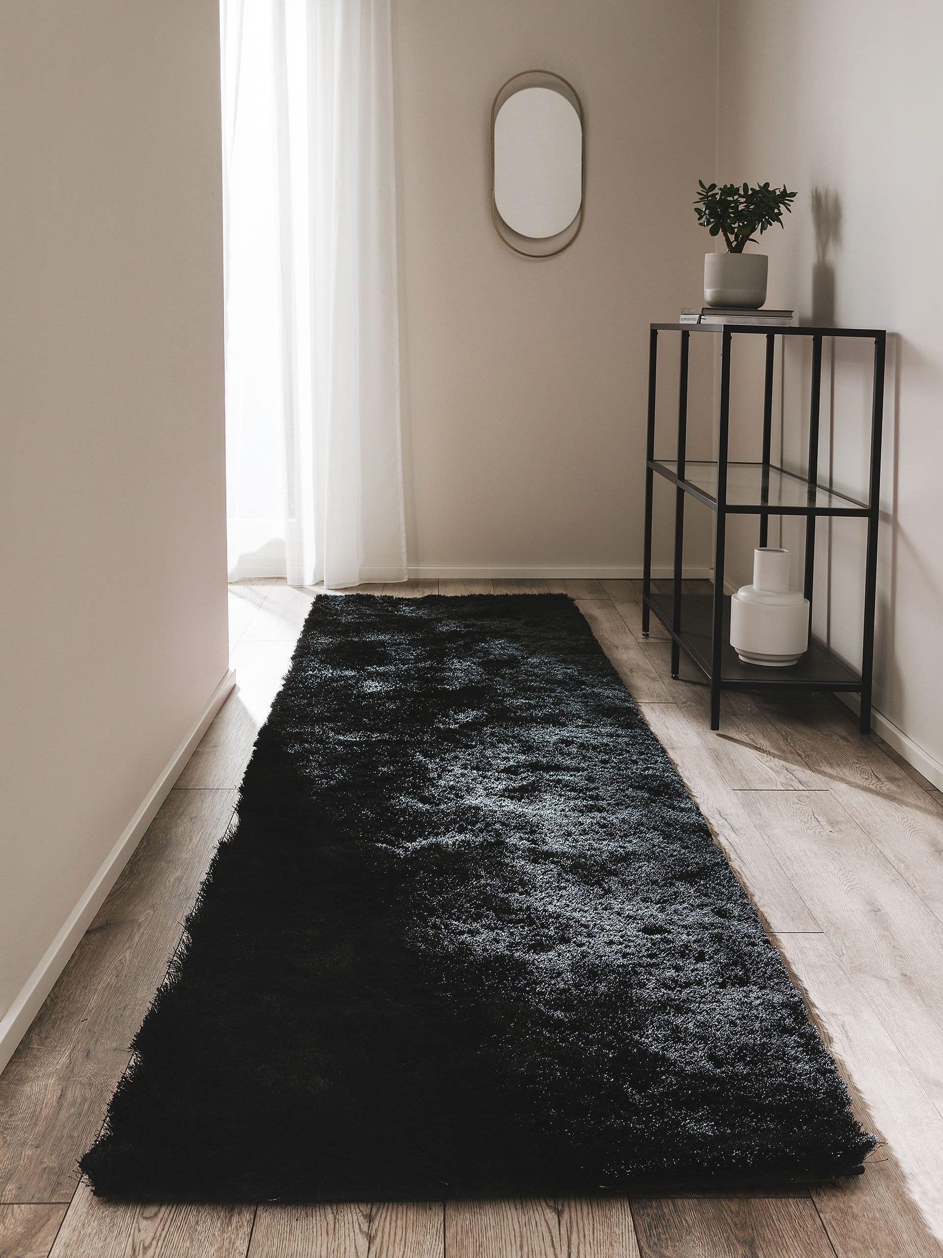 benuta Nest Hochflorteppich Whisper Schwarz