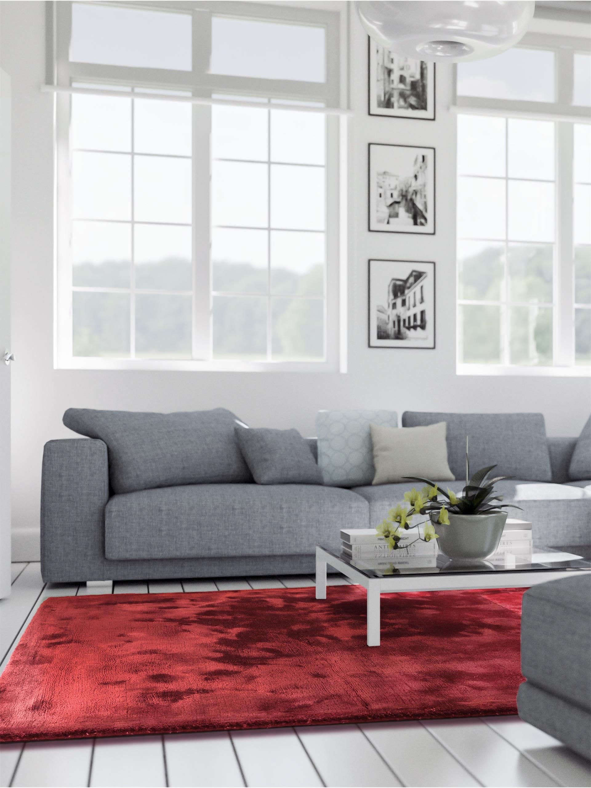 benuta Viskoseteppich Donna Rot