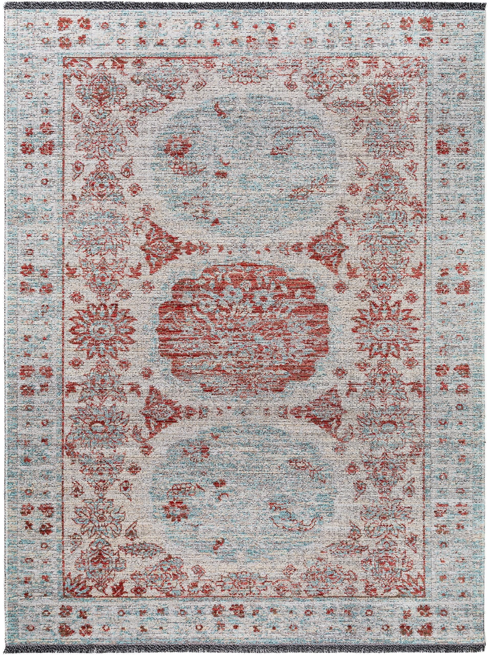 benuta Flachgewebeteppich Ian Grau/Blau