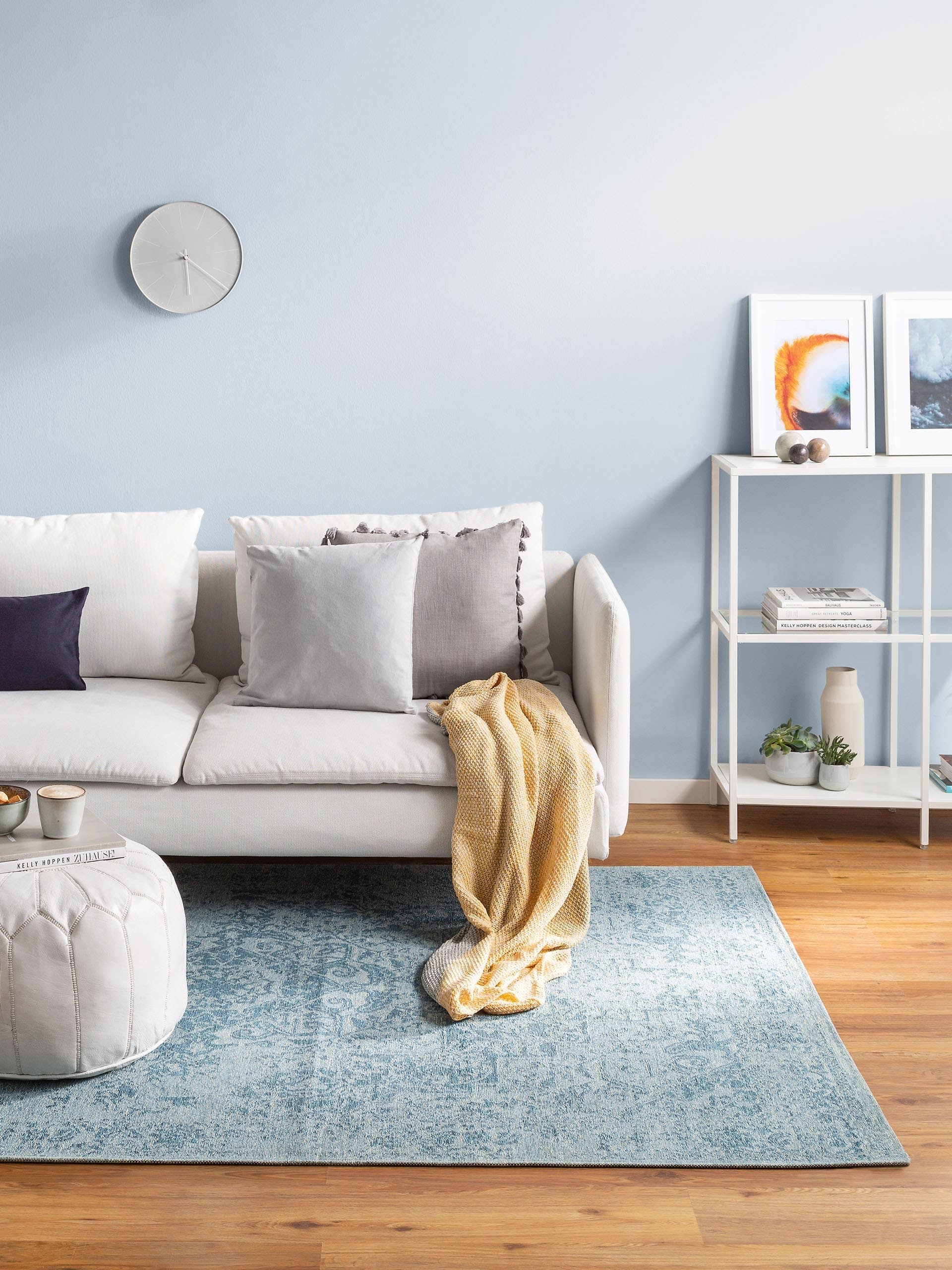 benuta Pop Flachgewebeteppich Tosca Blau