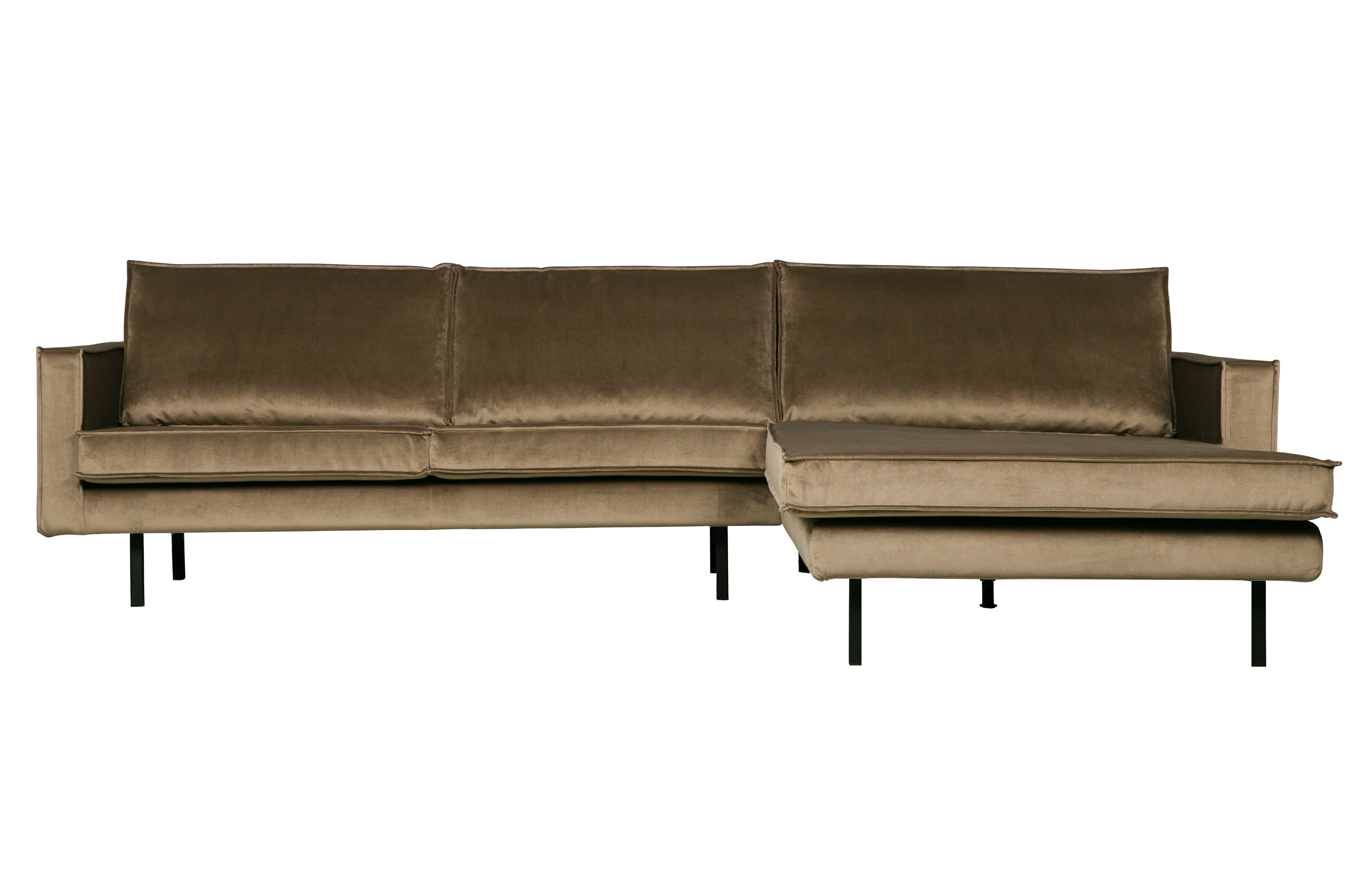 BePureHome Rodeo Chaise Longue Rechts Velvet Taupe