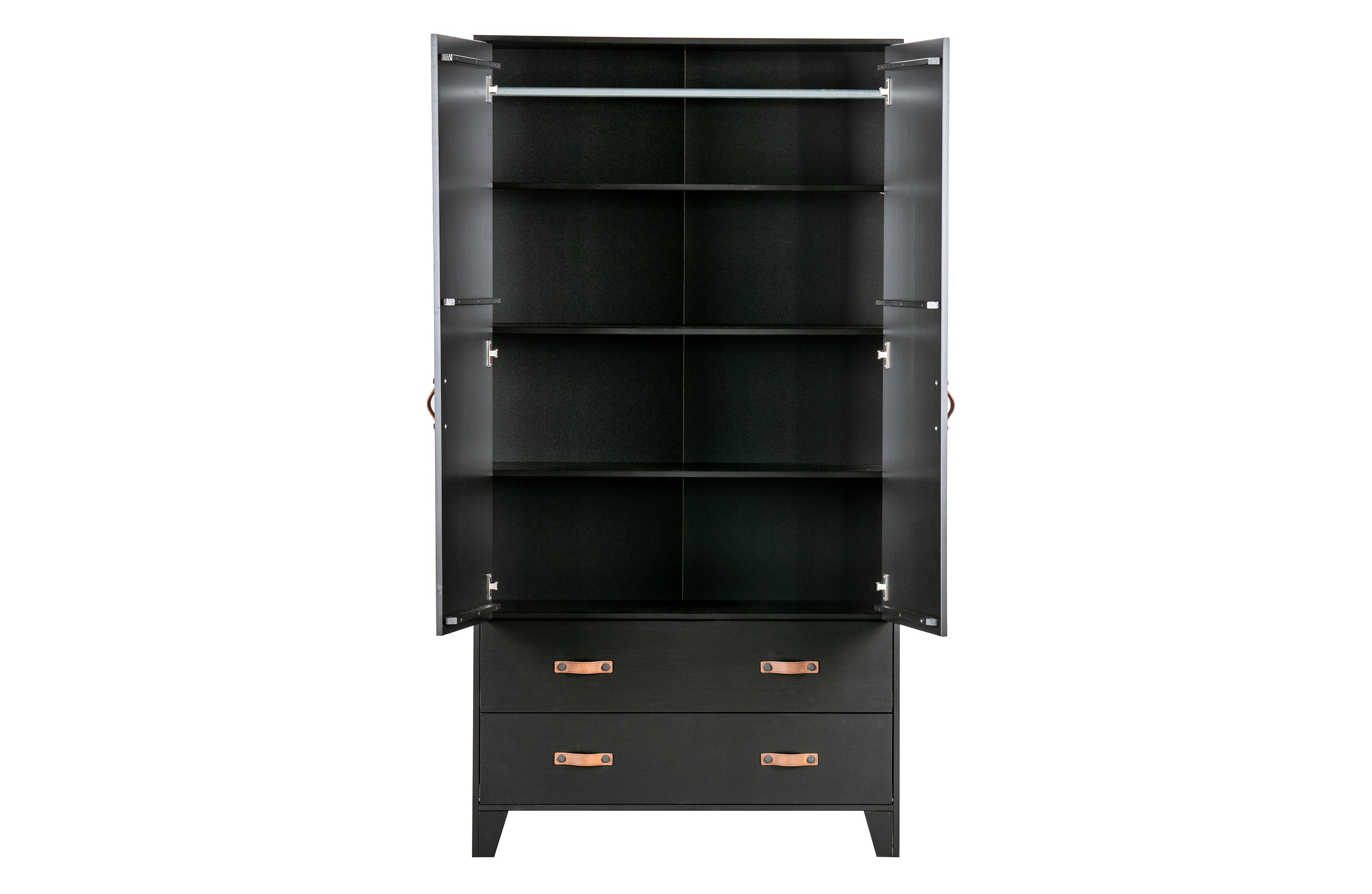 WOOOD Dian Garderobe Schrank Kiefer Schwarz [fsc]