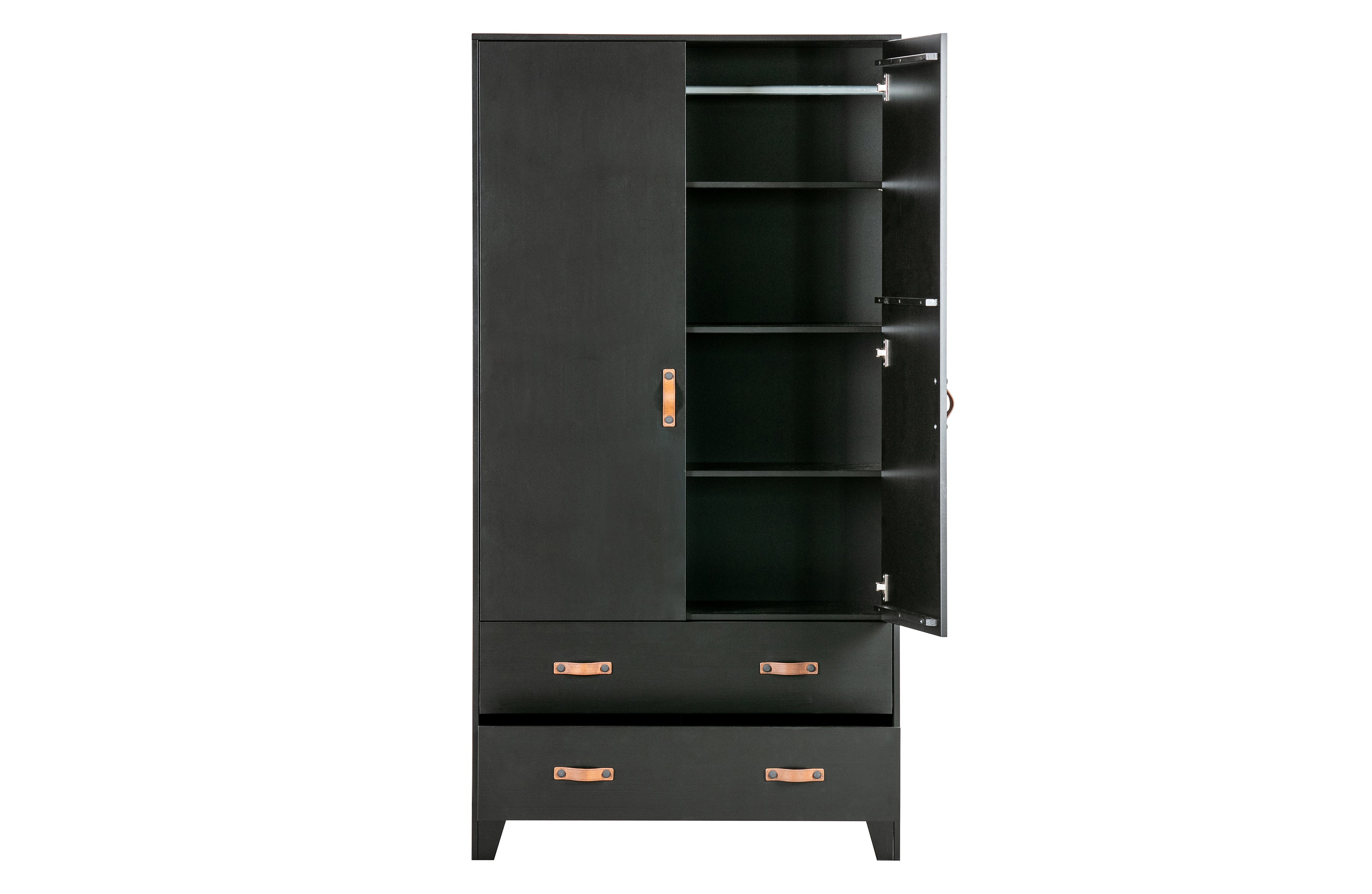 WOOOD Dian Garderobe Schrank Kiefer Schwarz [fsc]