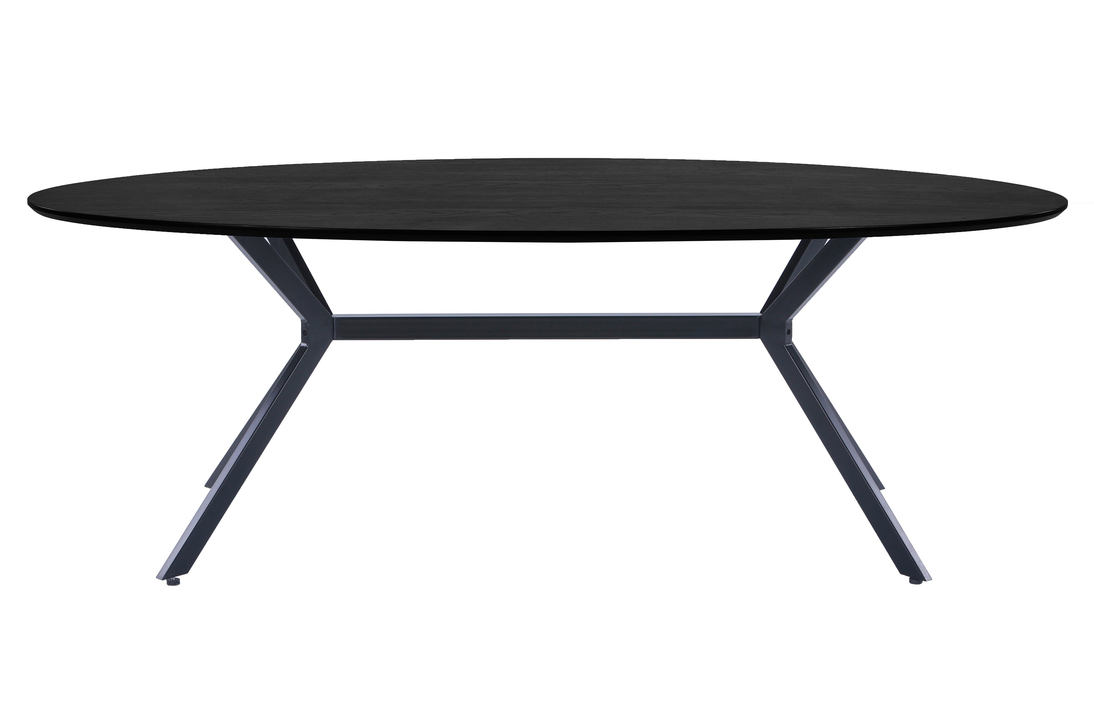 WOOOD Exclusive Bruno Esstisch Oval Mdf Schwarz 220x100cm