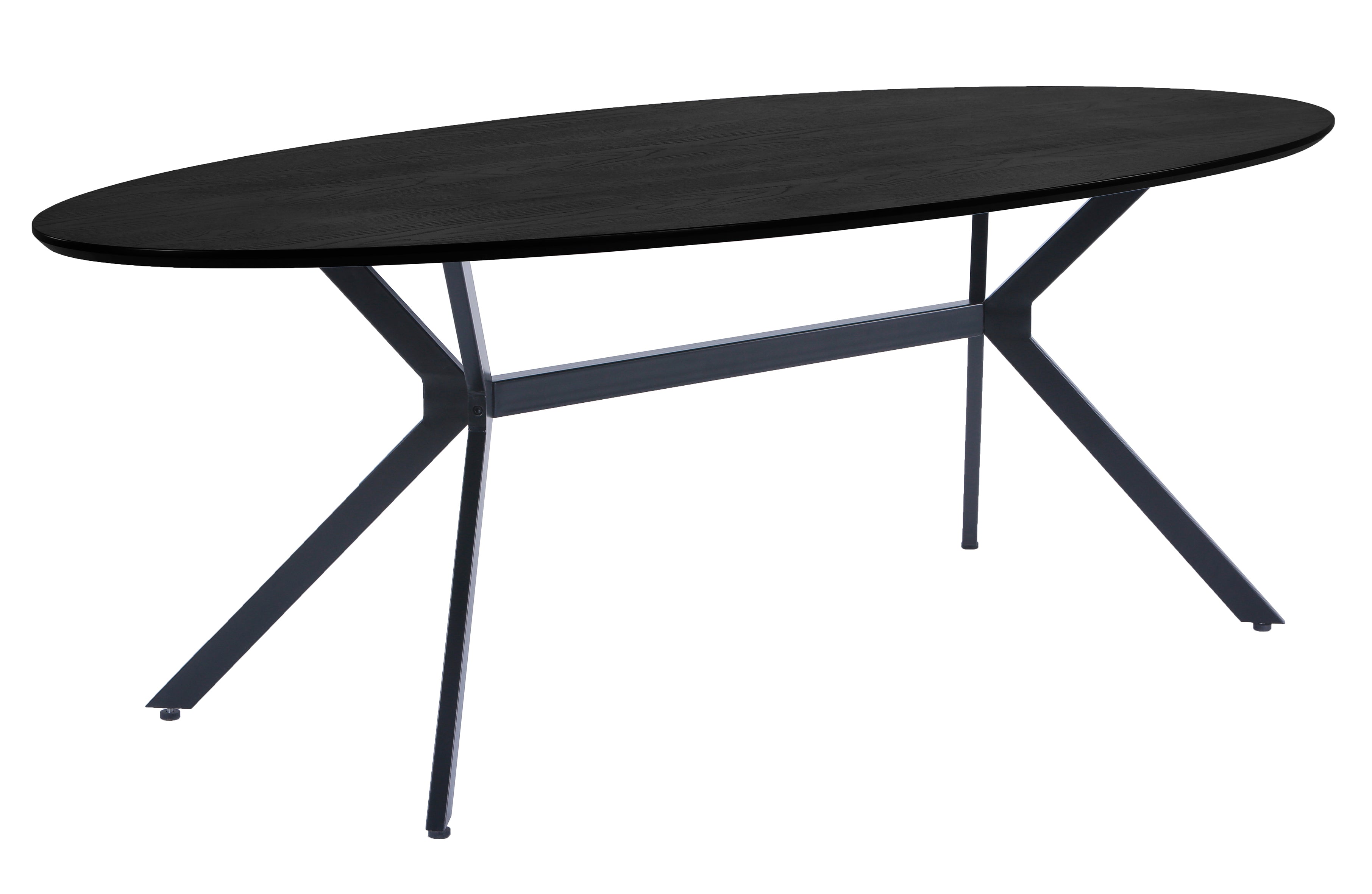 WOOOD Exclusive Bruno Esstisch Oval Mdf Schwarz 220x100cm