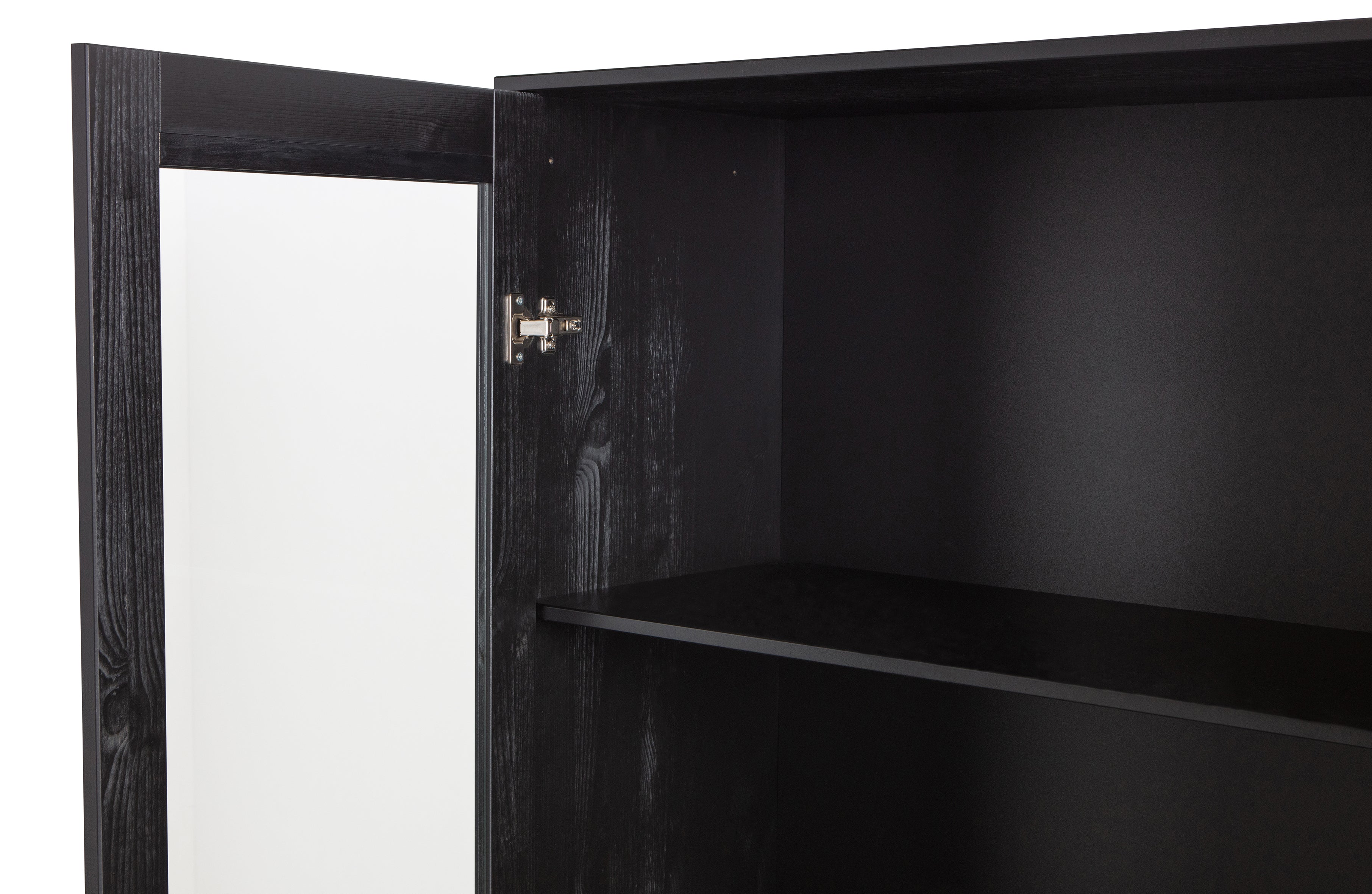 WOOOD Xam Vitrine Schrank Kiefer Schwarz [fsc]
