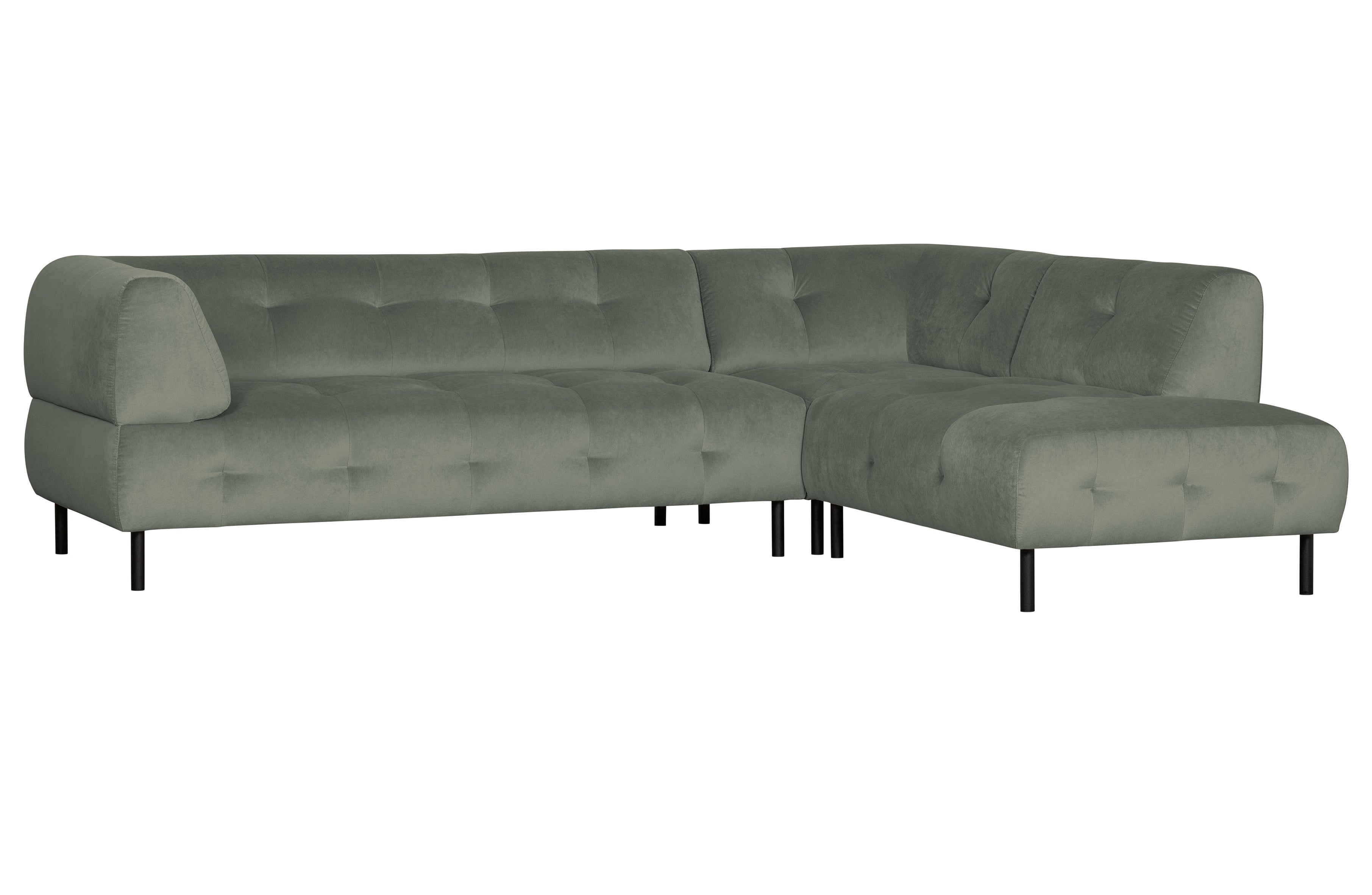 WOOOD Exclusive Lloyd Ecksofa Rechts Washed Velvet Waterplant
