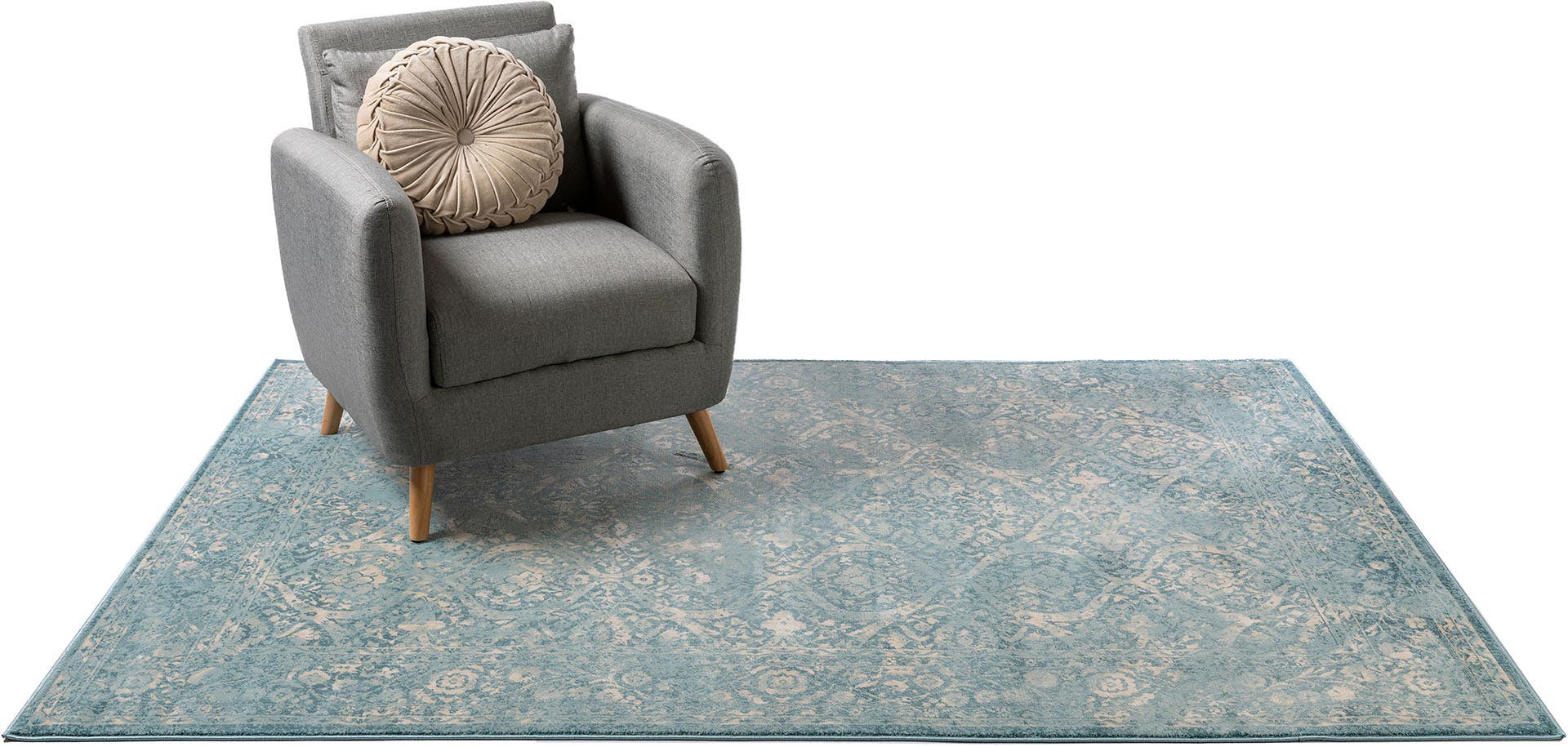 benuta Teppich Velvet Blau