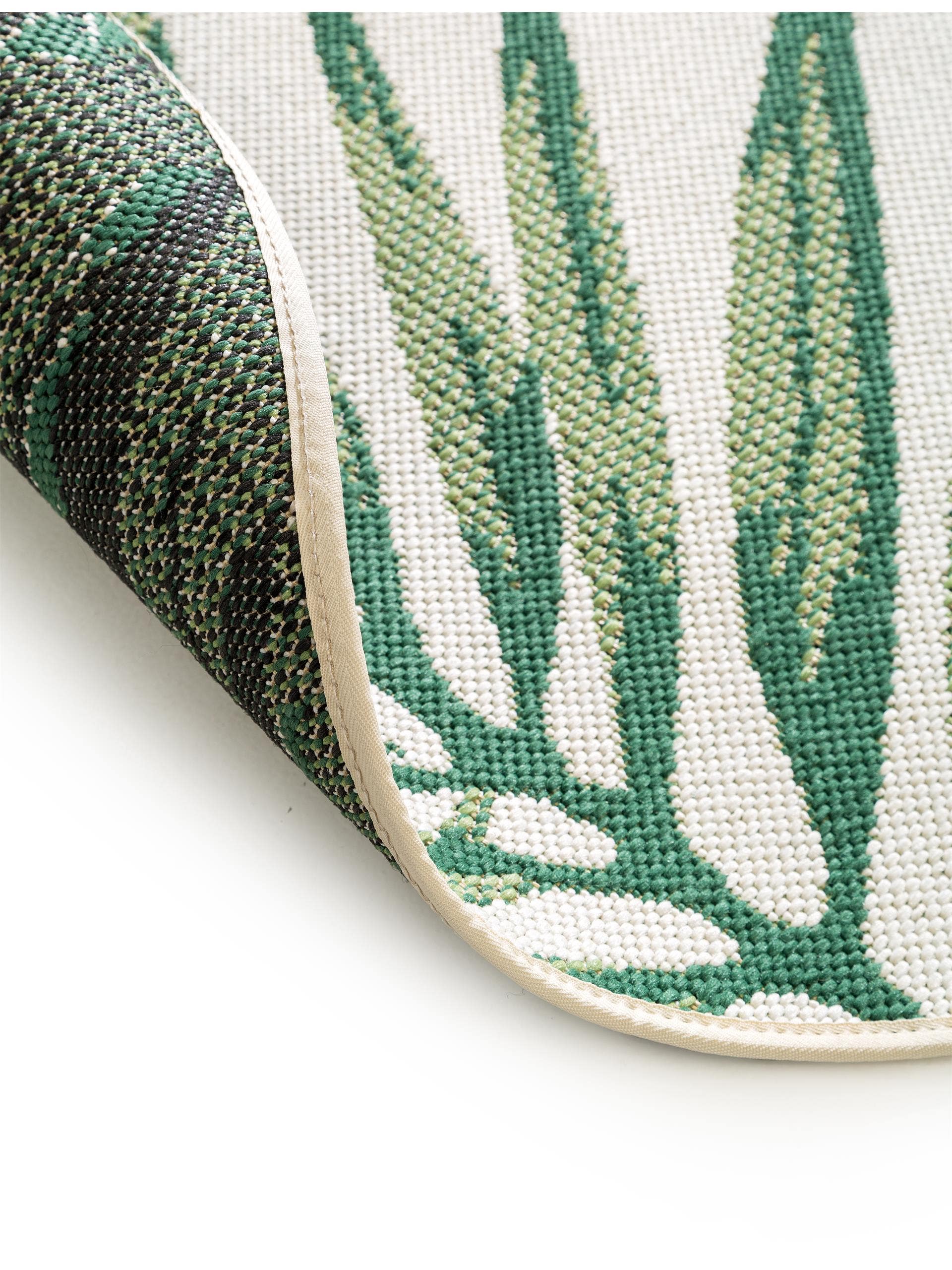 benuta Nest Outdoor-Teppich Capri Grün/Beige rund